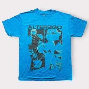LISA Alter Ego Graphic T-Shirt Blue K-Pop Blackpink Merchandise Large